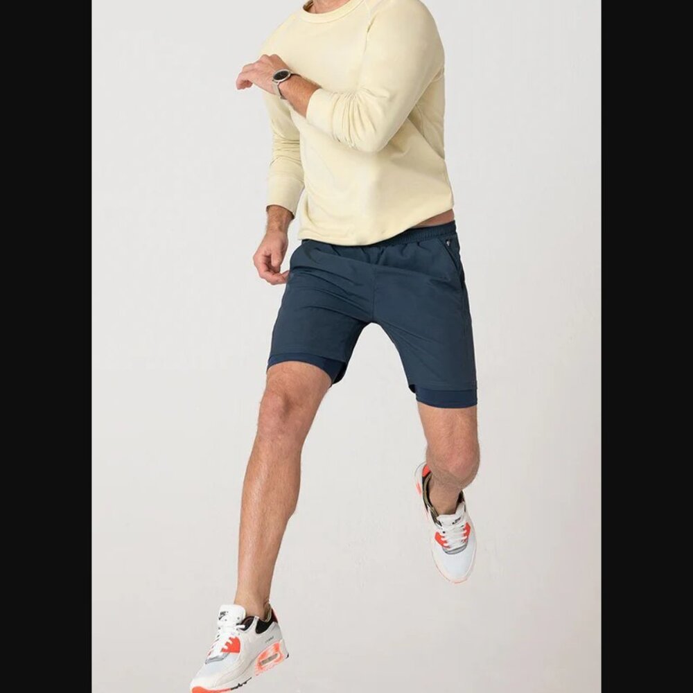 Swet Tailor NEW NWT Mens 2XL Navy Blue Active Lined Shorts Golf Gym Athletic